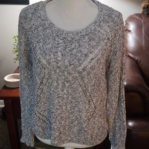 Gray with black and white flecks sweater